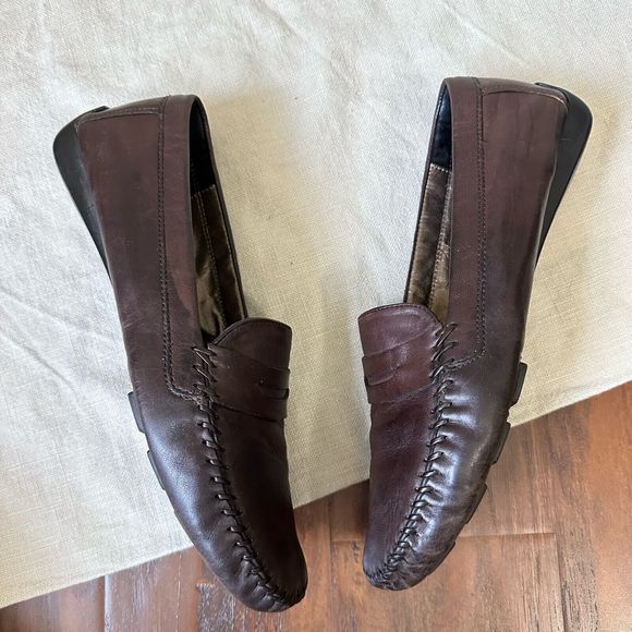 ROBERT ZUR Womens Driving Loafers Moccasins in Espresso Leather - Picture 5 of 12